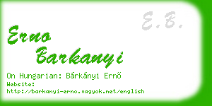 erno barkanyi business card